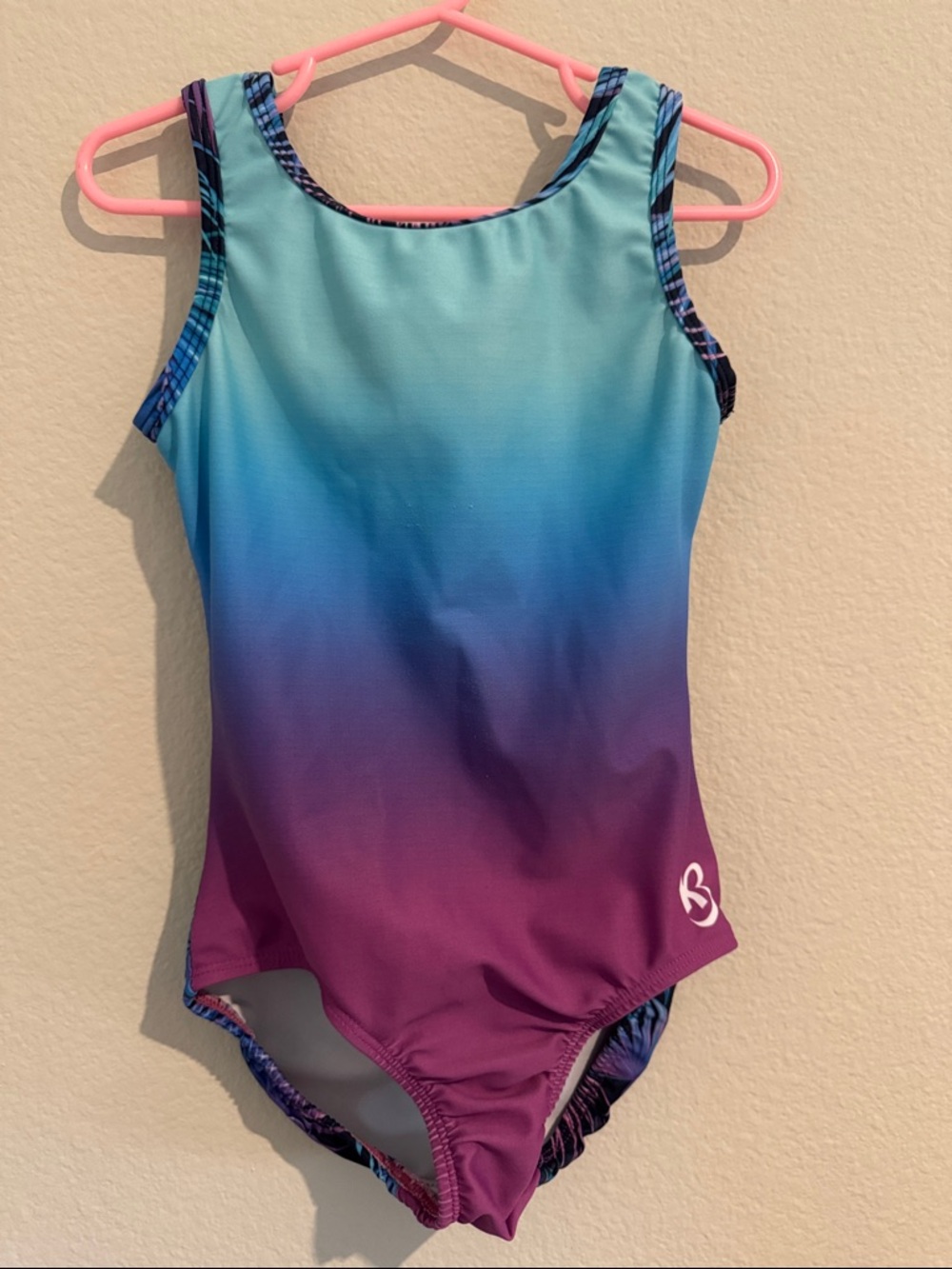 Girls Ombre Gymnastics Leotard in Blue and Purple